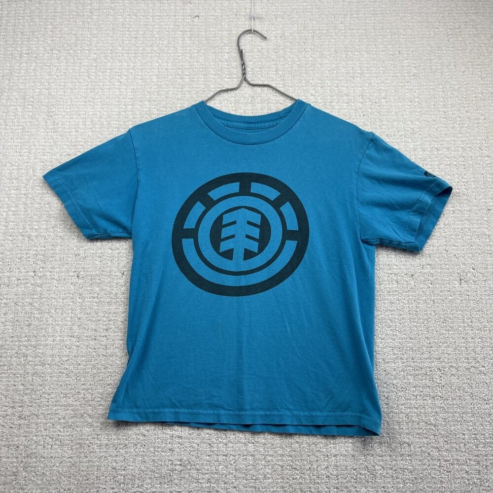 Y2K Element Logo Graphic tee shirt skater punk Boy Sz M Blue Short sleeve